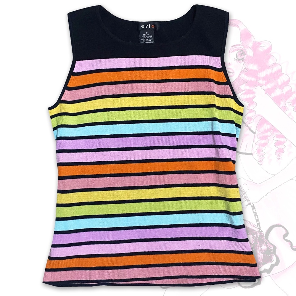 Evie Rainbow Pastel Y2K Tank Top